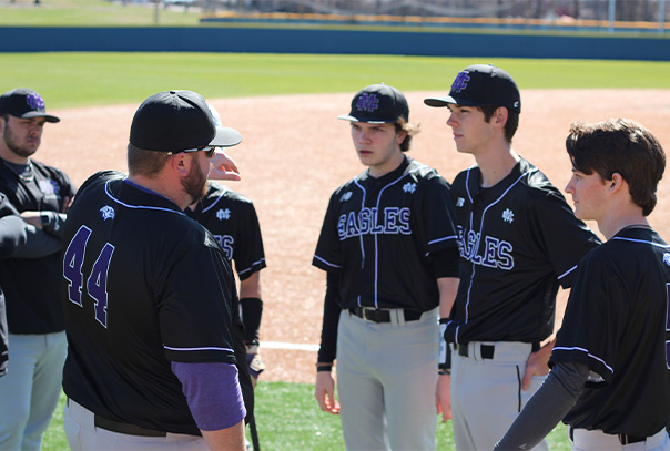 coach and players baseball